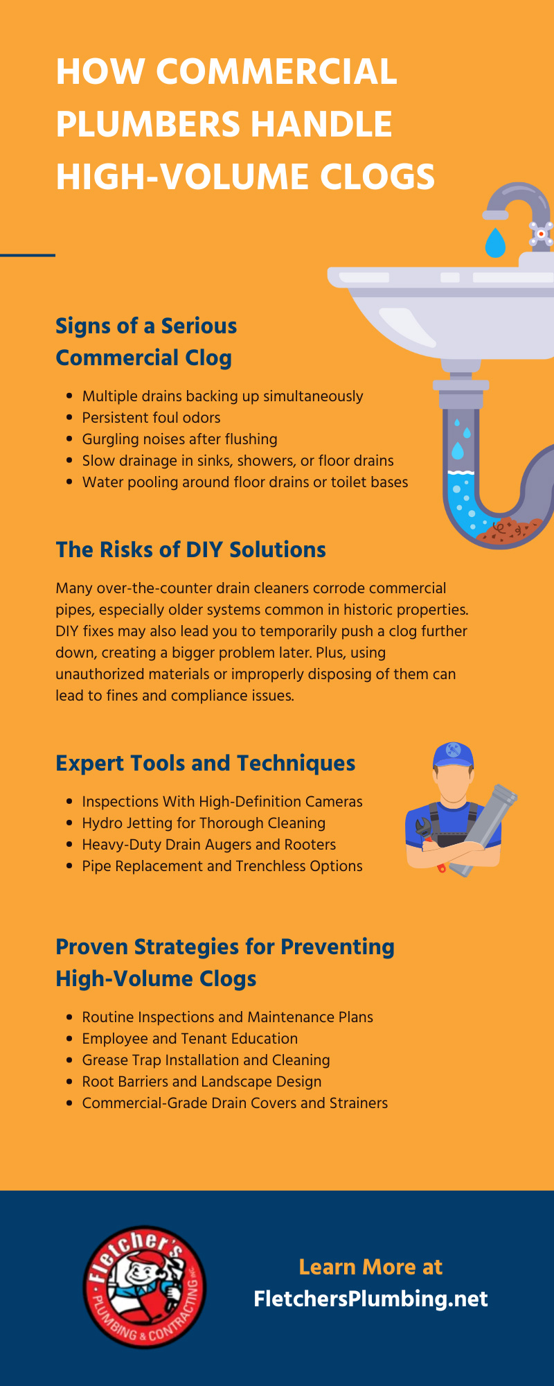 How Commercial Plumbers Handle High-Volume Clogs